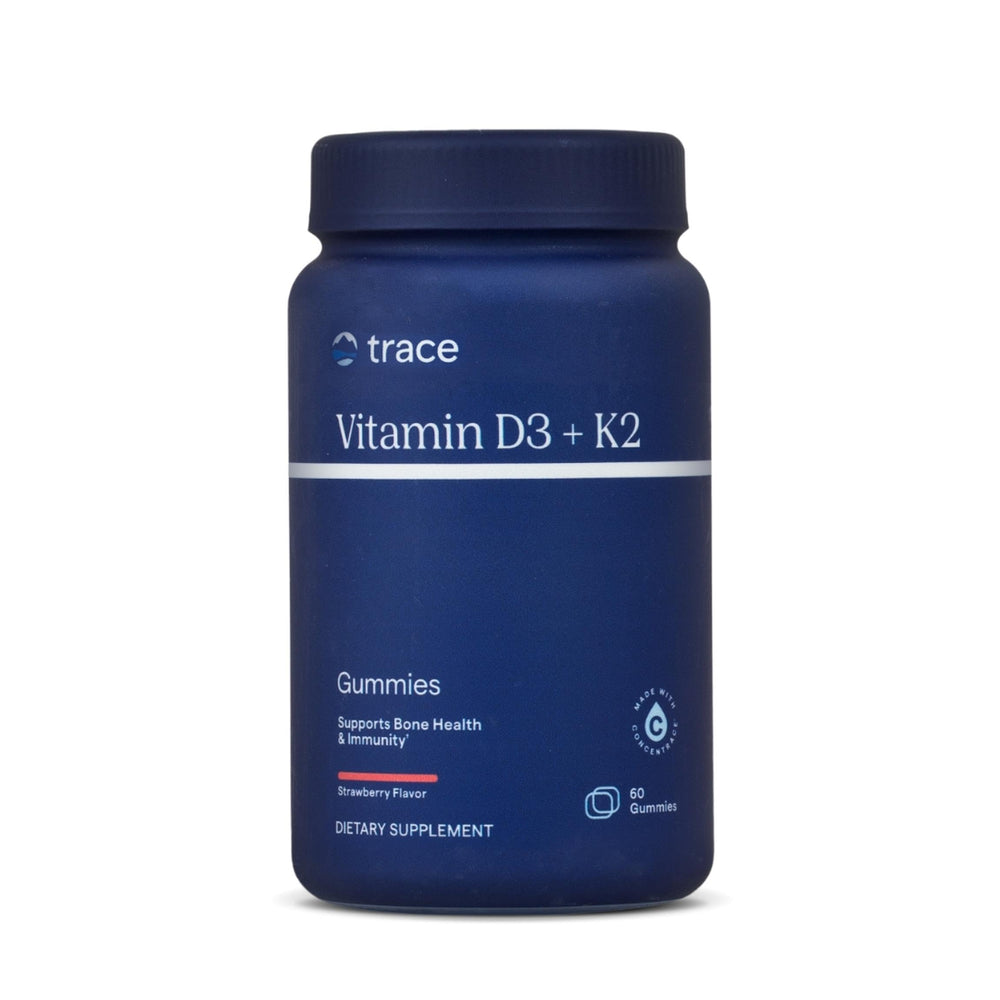 Front view of Trace Minerals D3 + K2 Gummies bottle