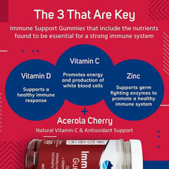 Nutrition and serving size label on Immunity Gummies bottle