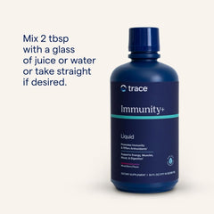 Close-up of the Trace Minerals Immunity Plus label