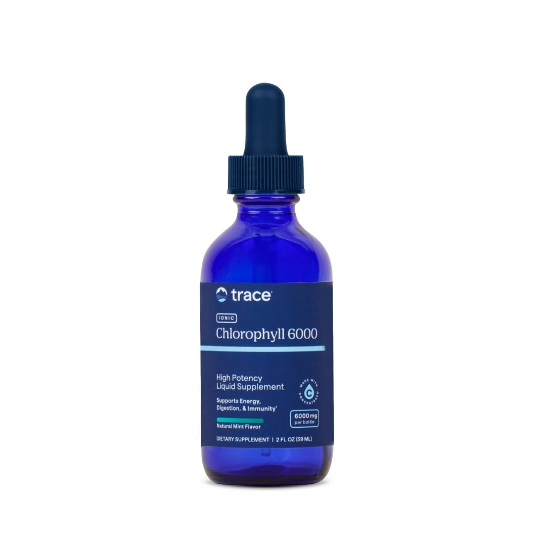 Bottle of Trace Minerals Concentrated Ionic Chlorophyll with mint flavor