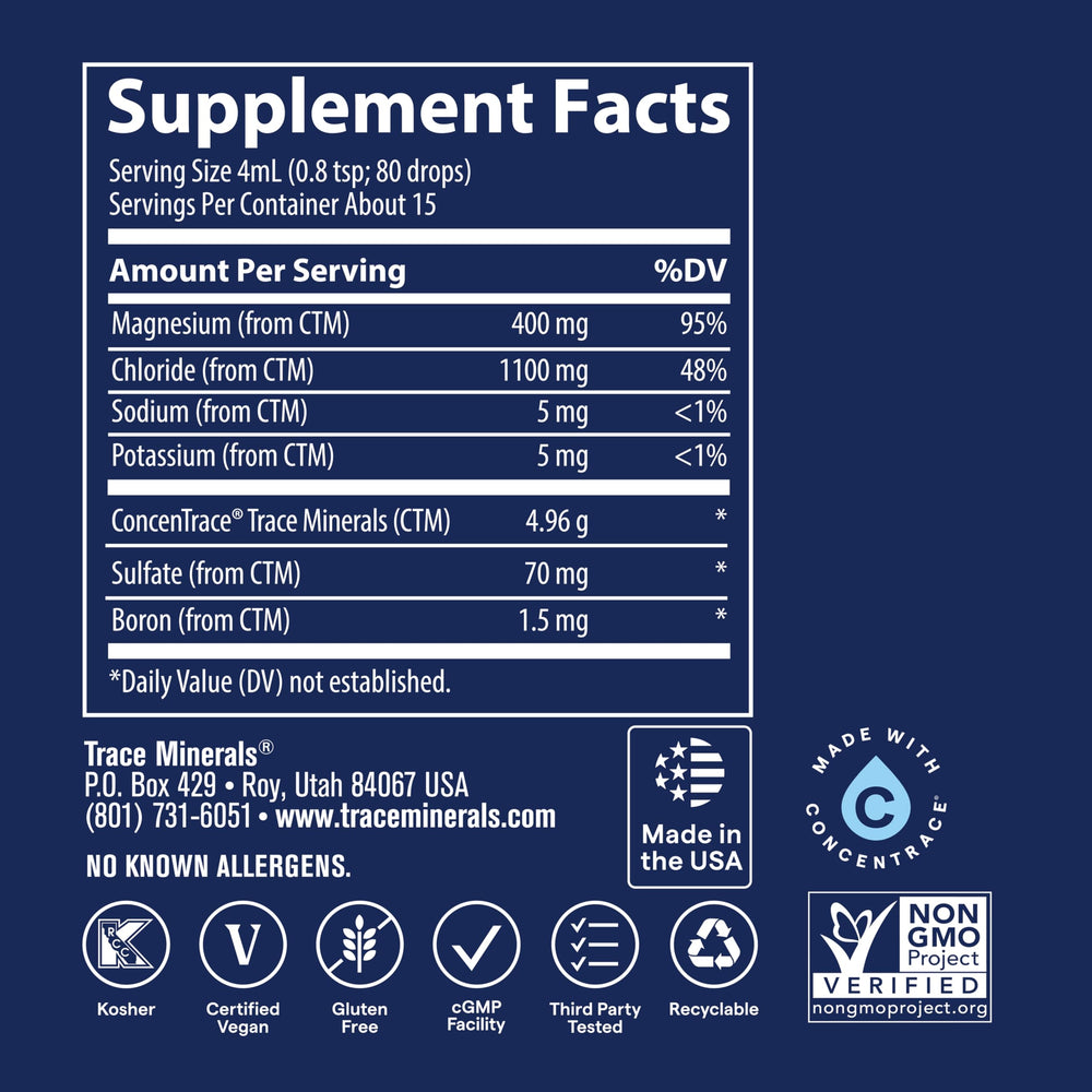 Side view of Trace Minerals Ionic Magnesium 2 oz bottle