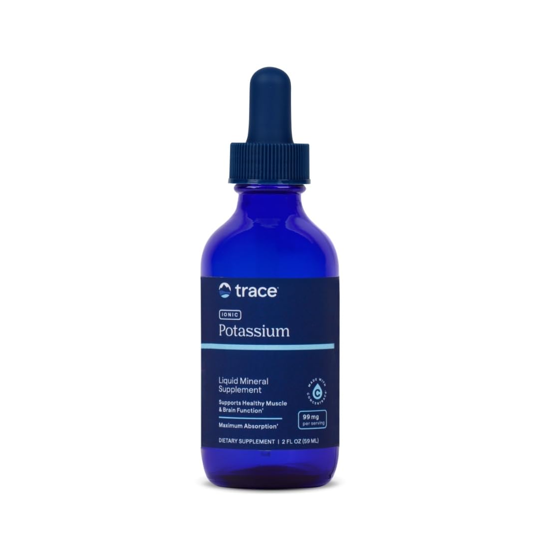 Close-up of Trace Minerals Ionic Potassium bottle