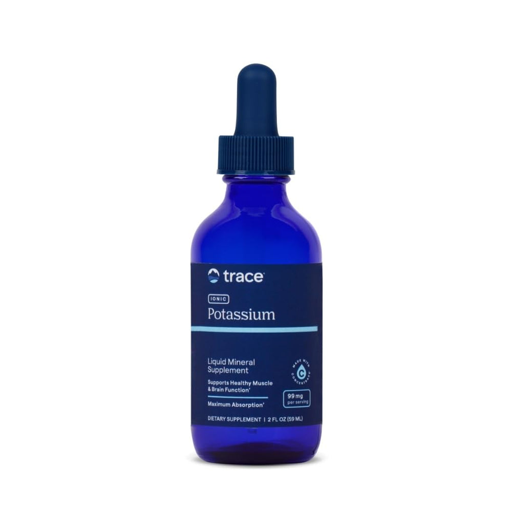 Close-up of Trace Minerals Ionic Potassium bottle
