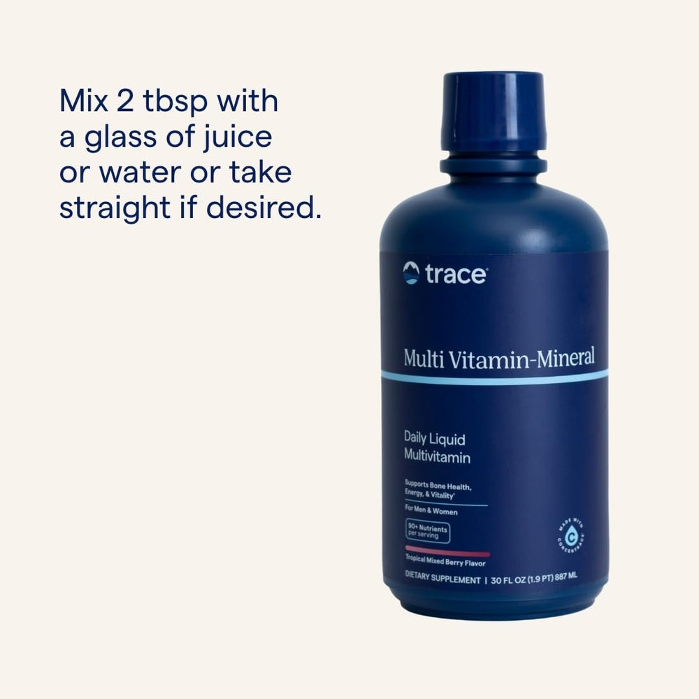 Trace Minerals 1 oz dose in measuring cup for easy daily use.