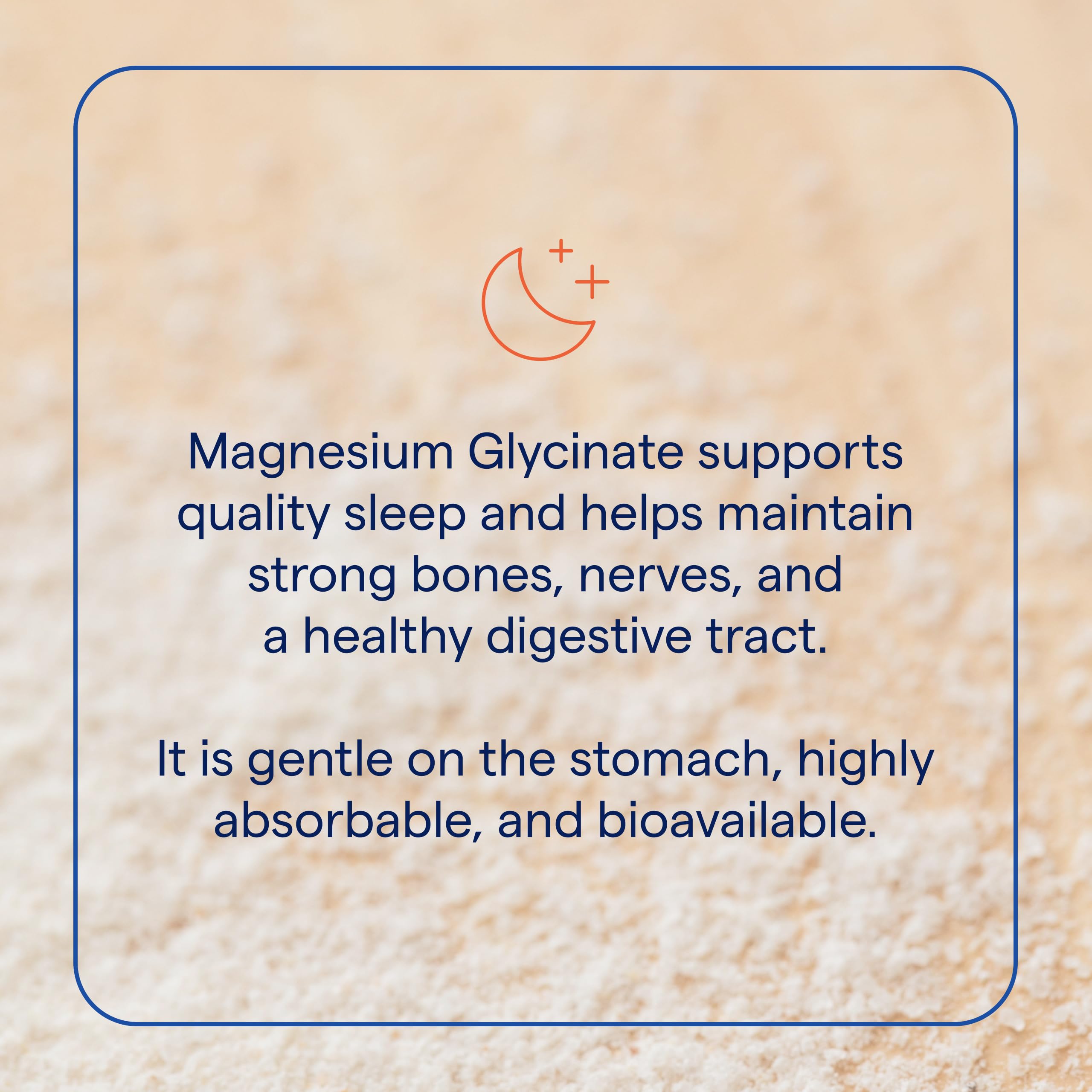 Graphic showing 120 mg magnesium glycinate per serving