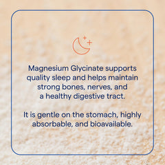 Graphic showing 120 mg magnesium glycinate per serving