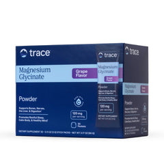 Packaging of Trace Minerals Magnesium Glycinate grape flavor – 30 servings