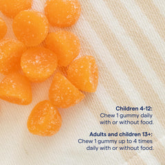 Gummy chews suitable for kids 4+ and adults