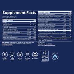 Power Pak 30-packets back panel with nutrition information