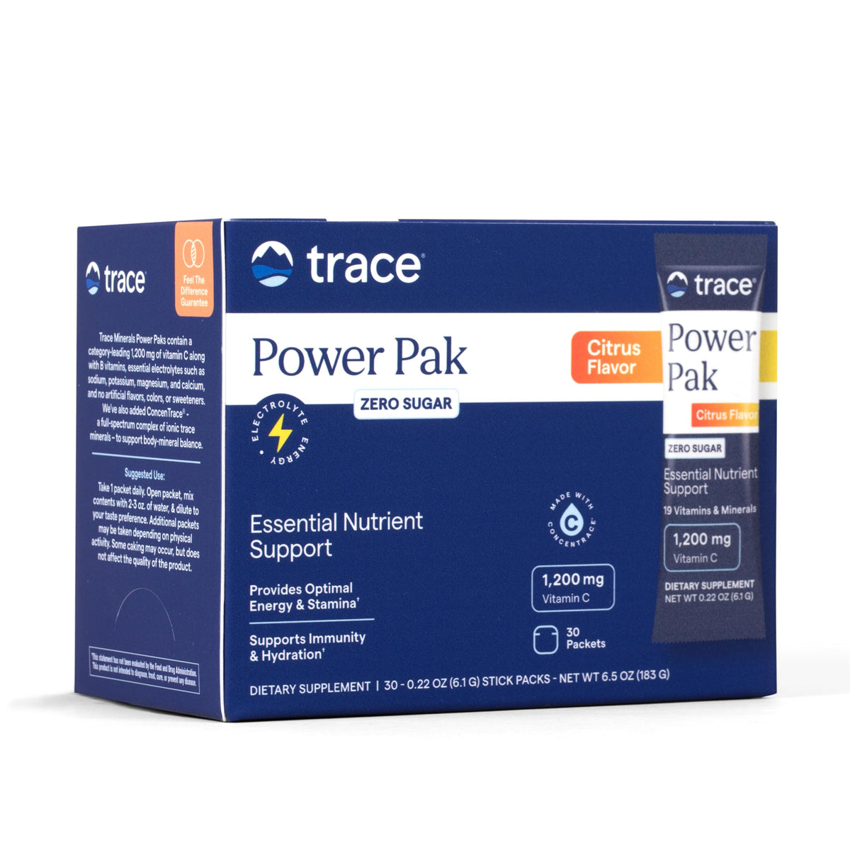 Trace Minerals Power Pak 30-pack packets label