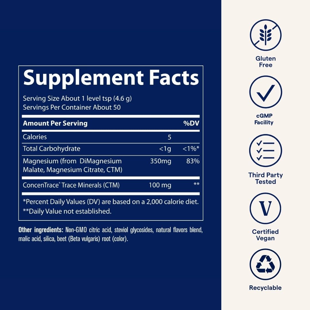 Close-up of Stress-X magnesium powder scoop in Raspberry Lemon flavor