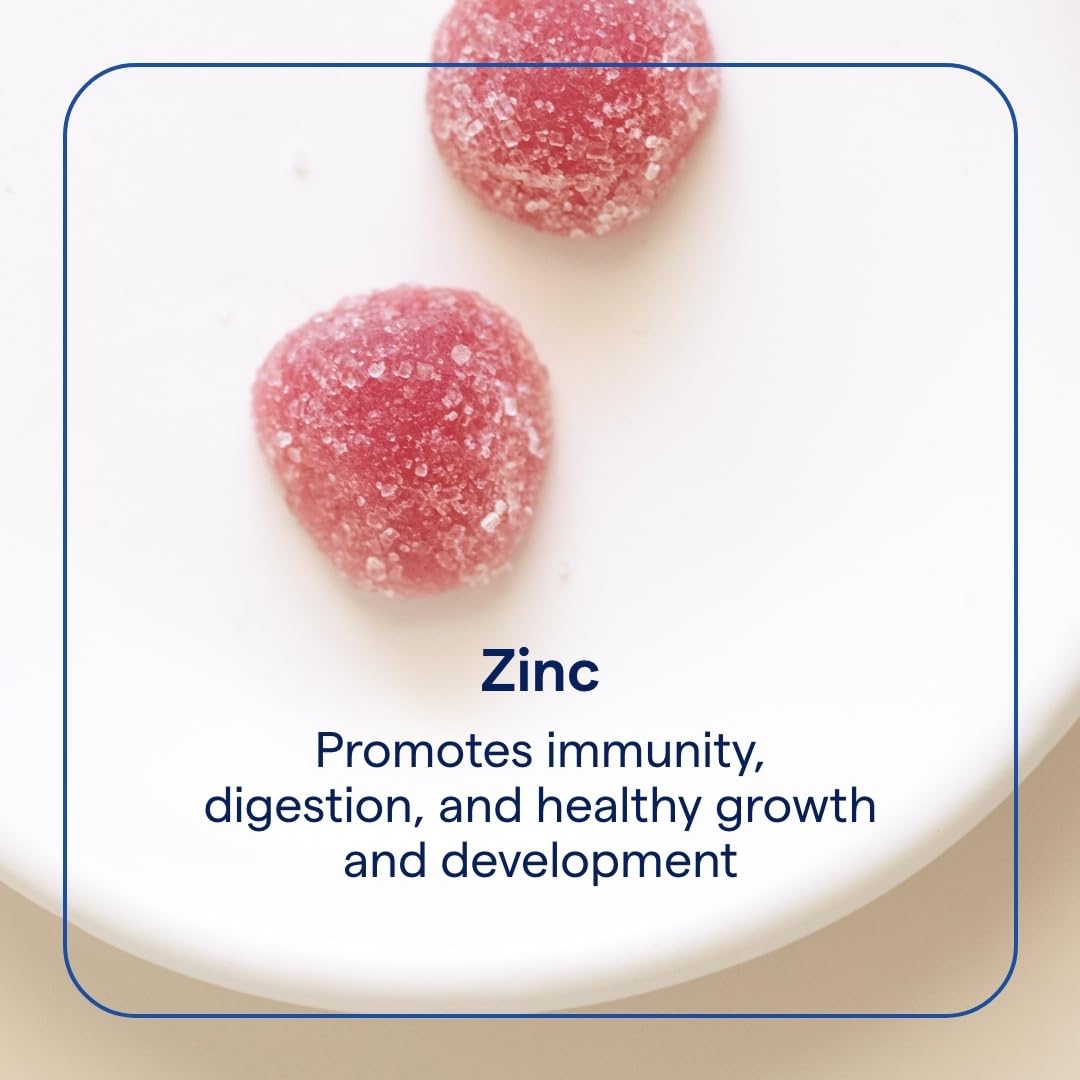 Zinc Gummy label highlighting vegan and gelatin-free notes