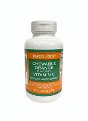 Trader Joe's Chewable Orange Flavored Vitamin C bottle front view