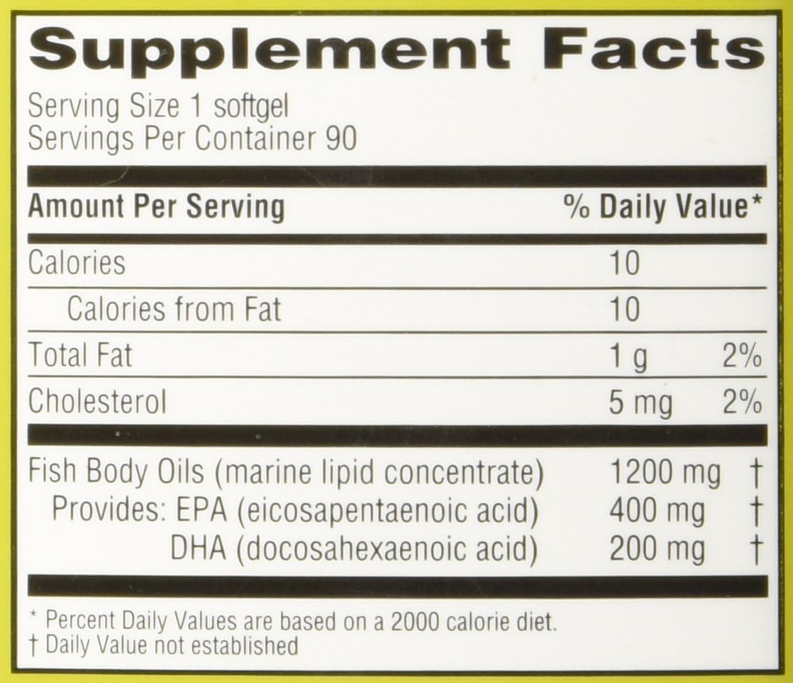 Pile of odorless softgels from Trader Joe's Omega-3 bottle