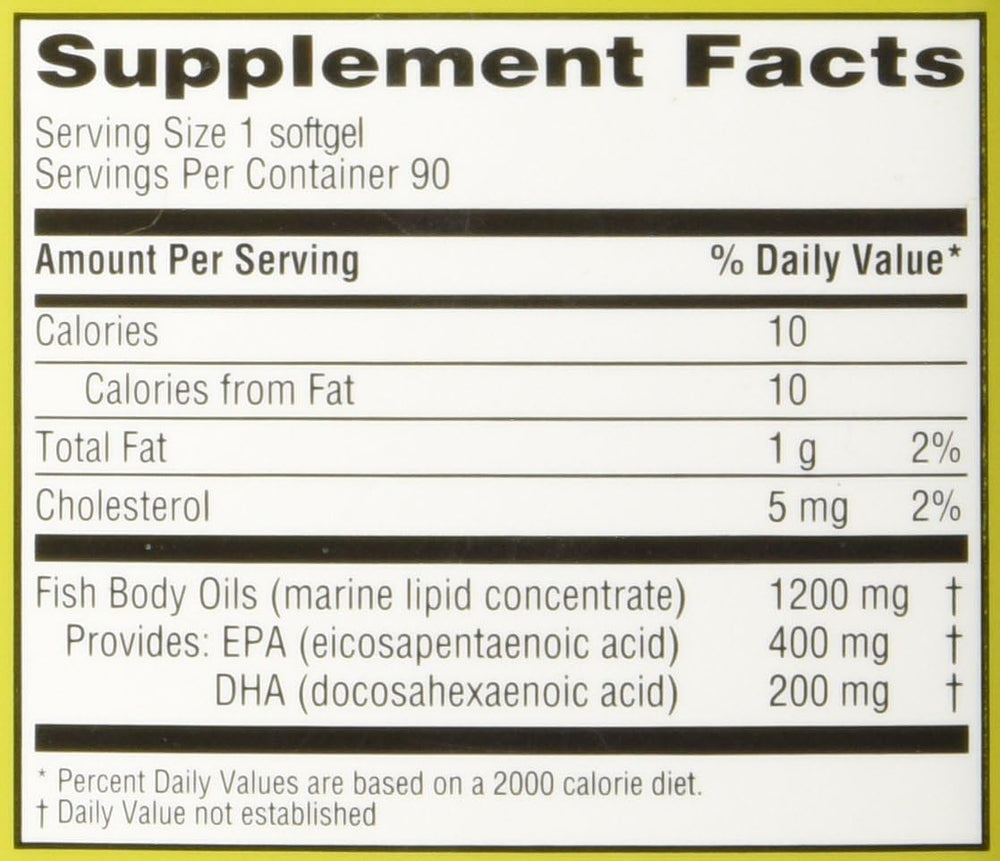 Pile of odorless softgels from Trader Joe's Omega-3 bottle