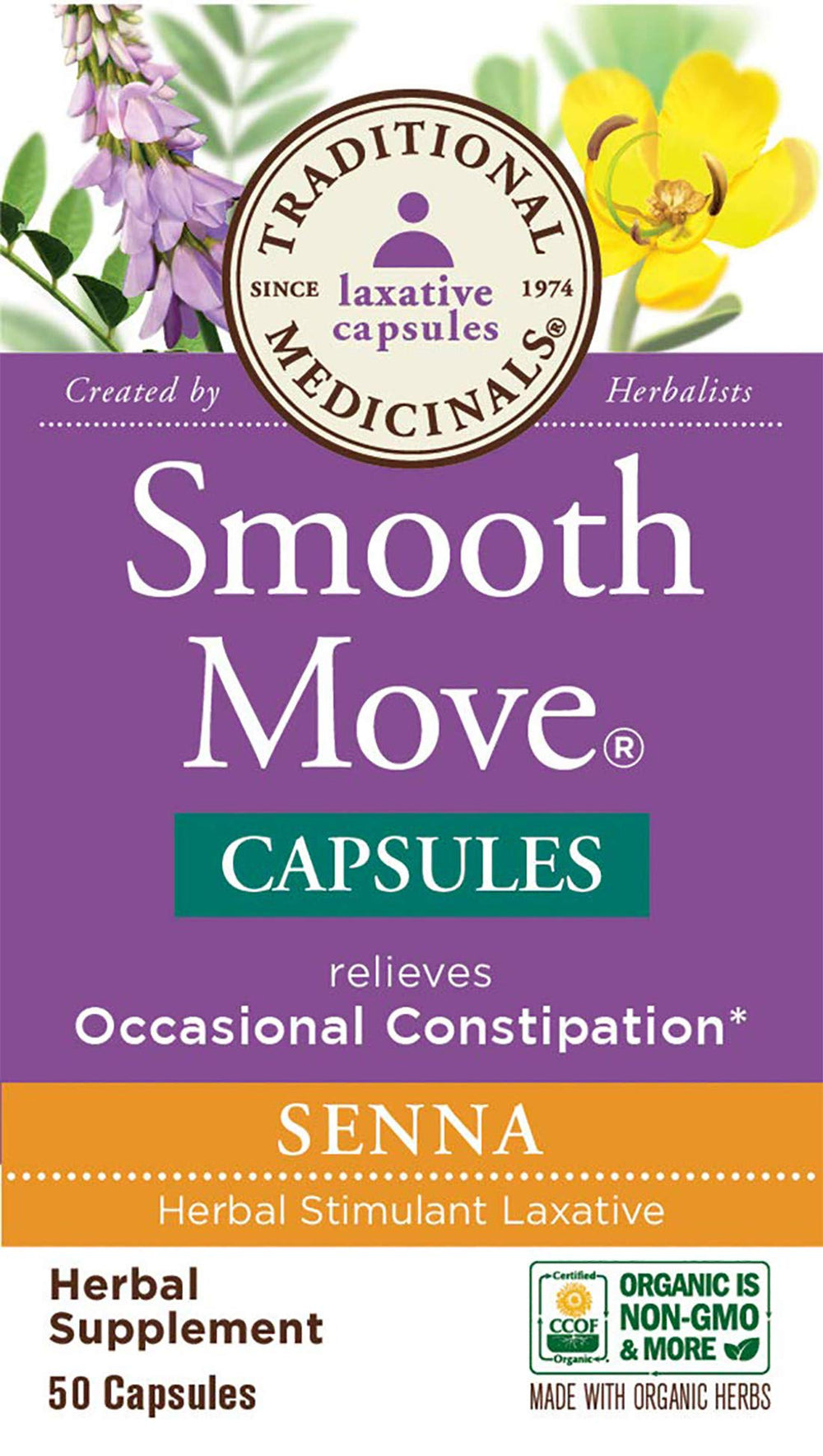 Close-up of Smooth Move Senna bottle label