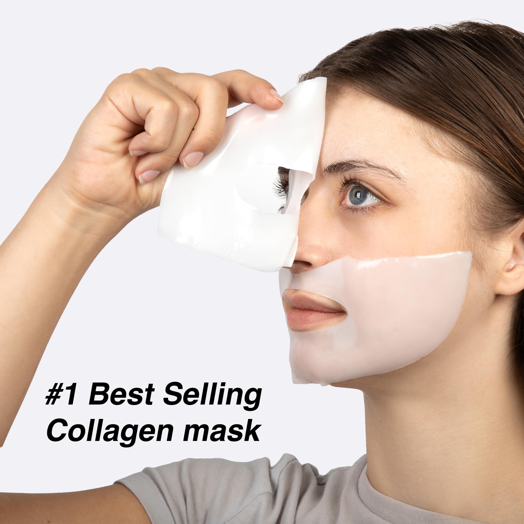 Trancend Real Deep Collagen Face Mask overnight application shows pore refinement.