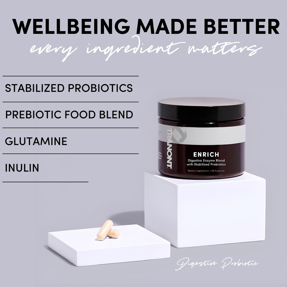 Probiotic and prebiotic blend with capsules and fibers