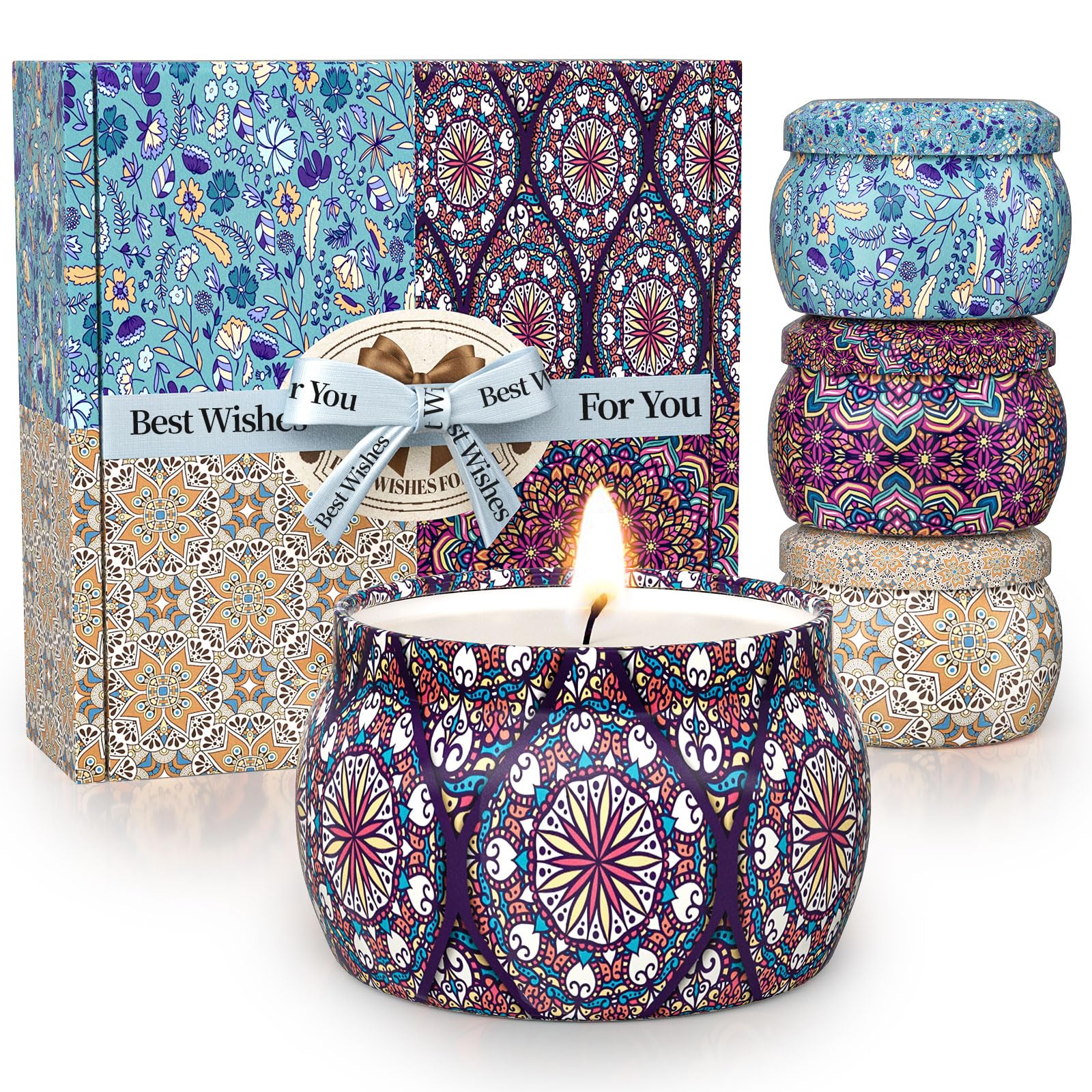 TranquilBliss 4-pack soy wax candles displayed together