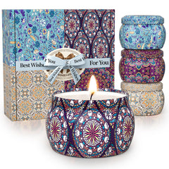 TranquilBliss 4-pack soy wax candles displayed together