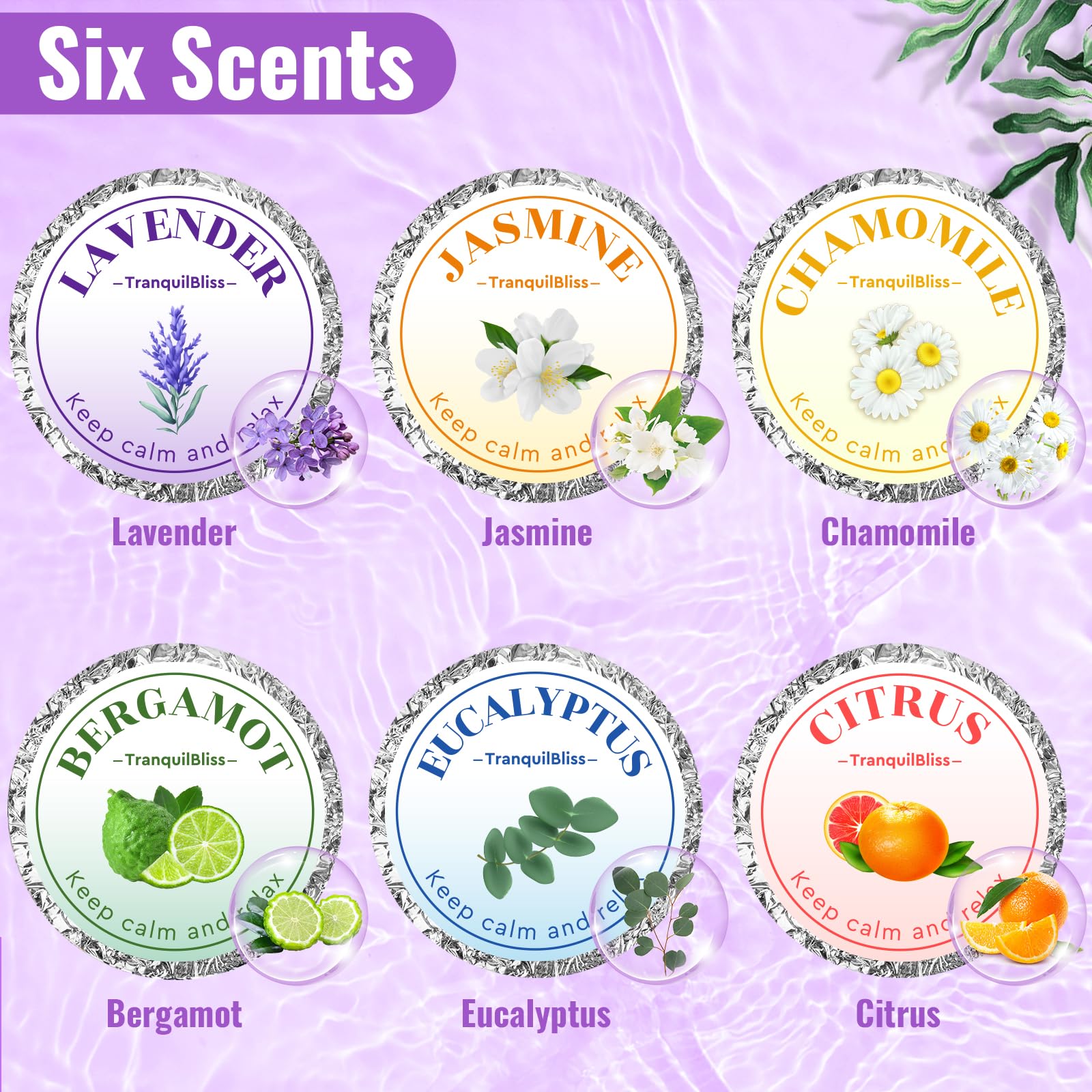 TranquilBliss bergamot shower steamer to balance mood.