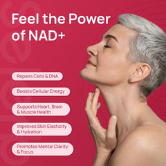 Trans-Resveratrol and CoQ10 components in women's NAD+ supplement