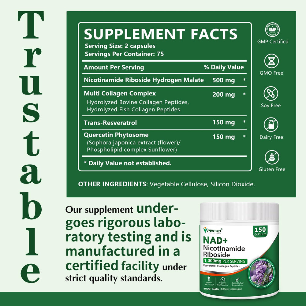 Close-up of trans-resveratrol and quercetin phytosome ingredients
