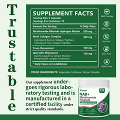 Close-up of trans-resveratrol and quercetin phytosome ingredients