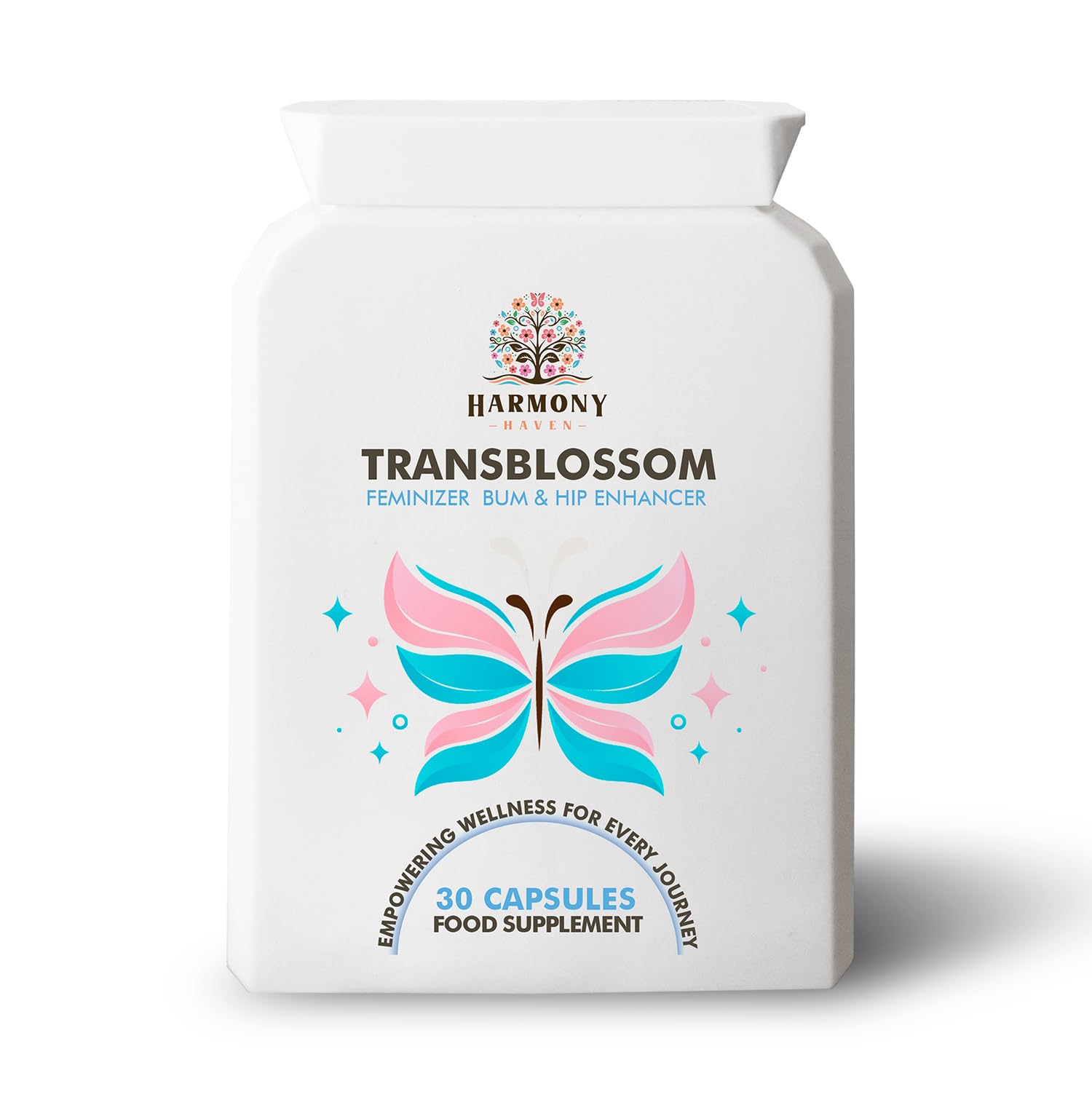TransBlossom Bum and Hip Enhancer bottle on a clean background