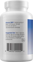 Close-up of 500 mg Beta 1,3D Glucan capsules