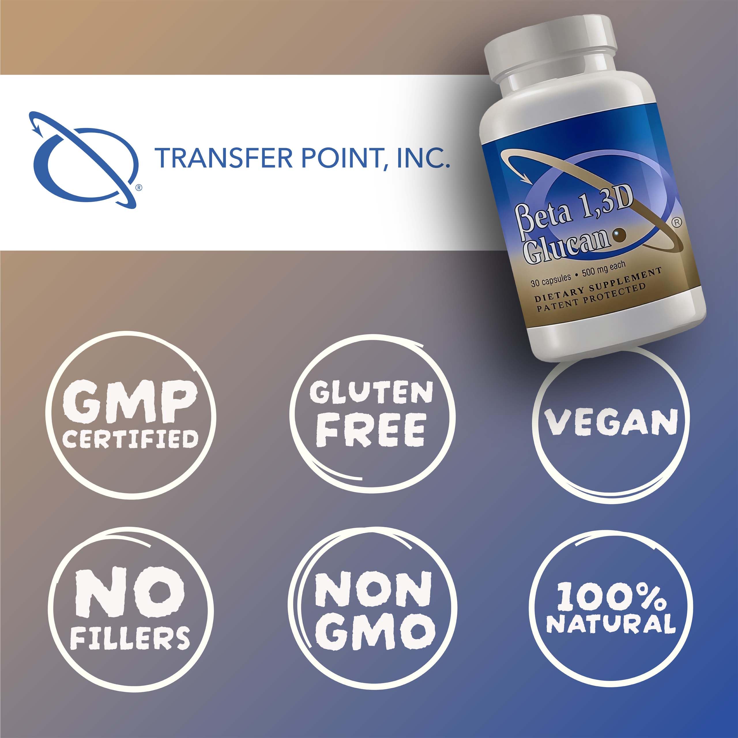Transfer Point Beta Glucan powder mix illustrates blending with applesauce for easier swallowing