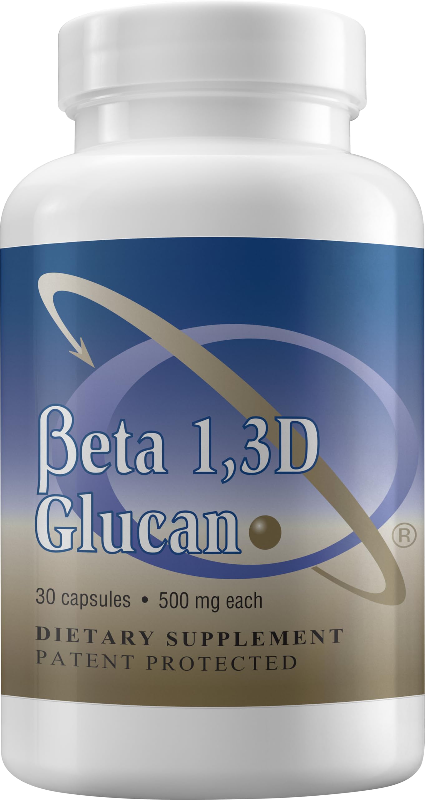 Front view of Transfer Point Immune Beta Glucan 500 mg capsule bottle