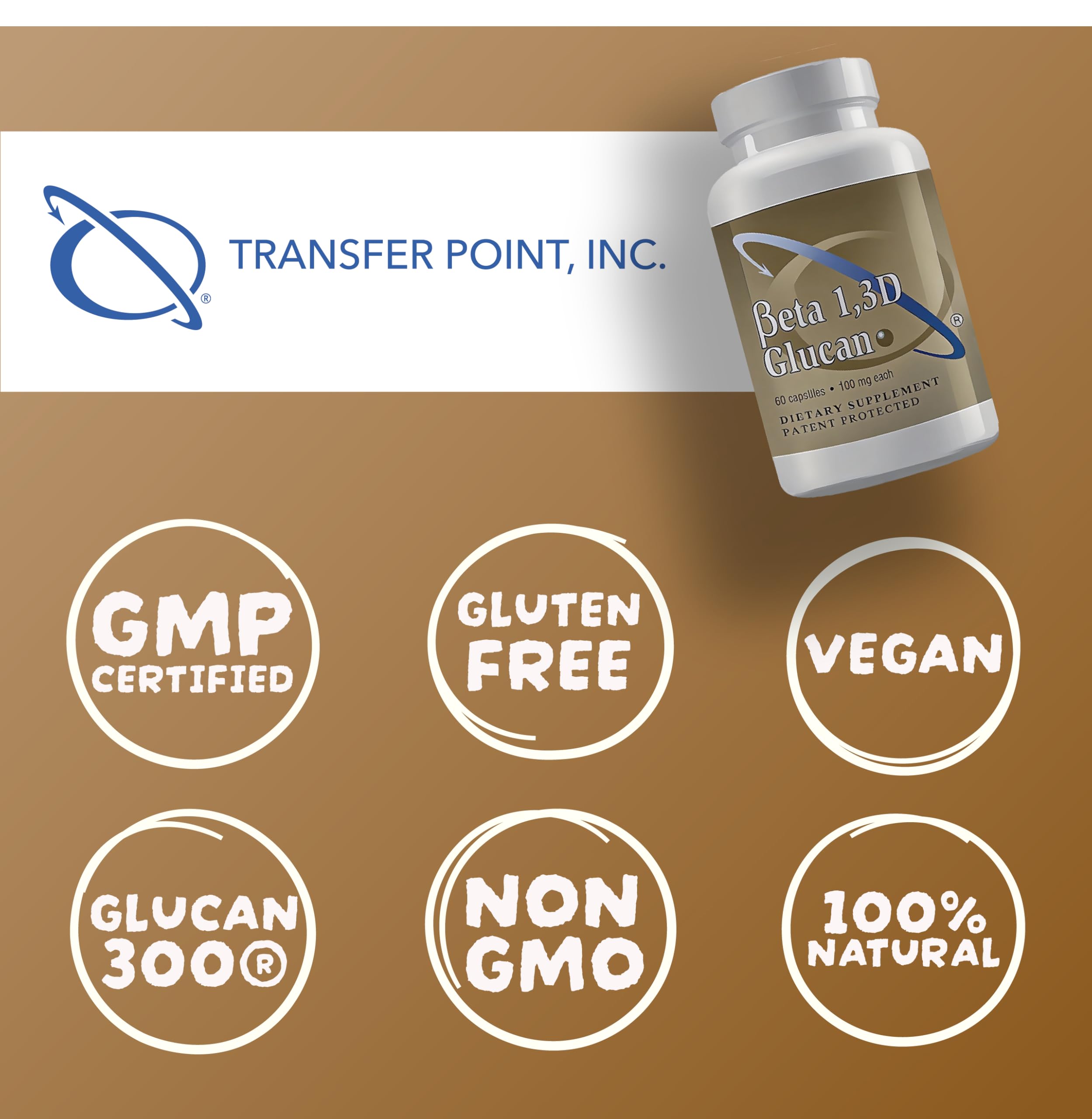 Close-up of Transfer Point capsules containing Beta 1,3D Glucan