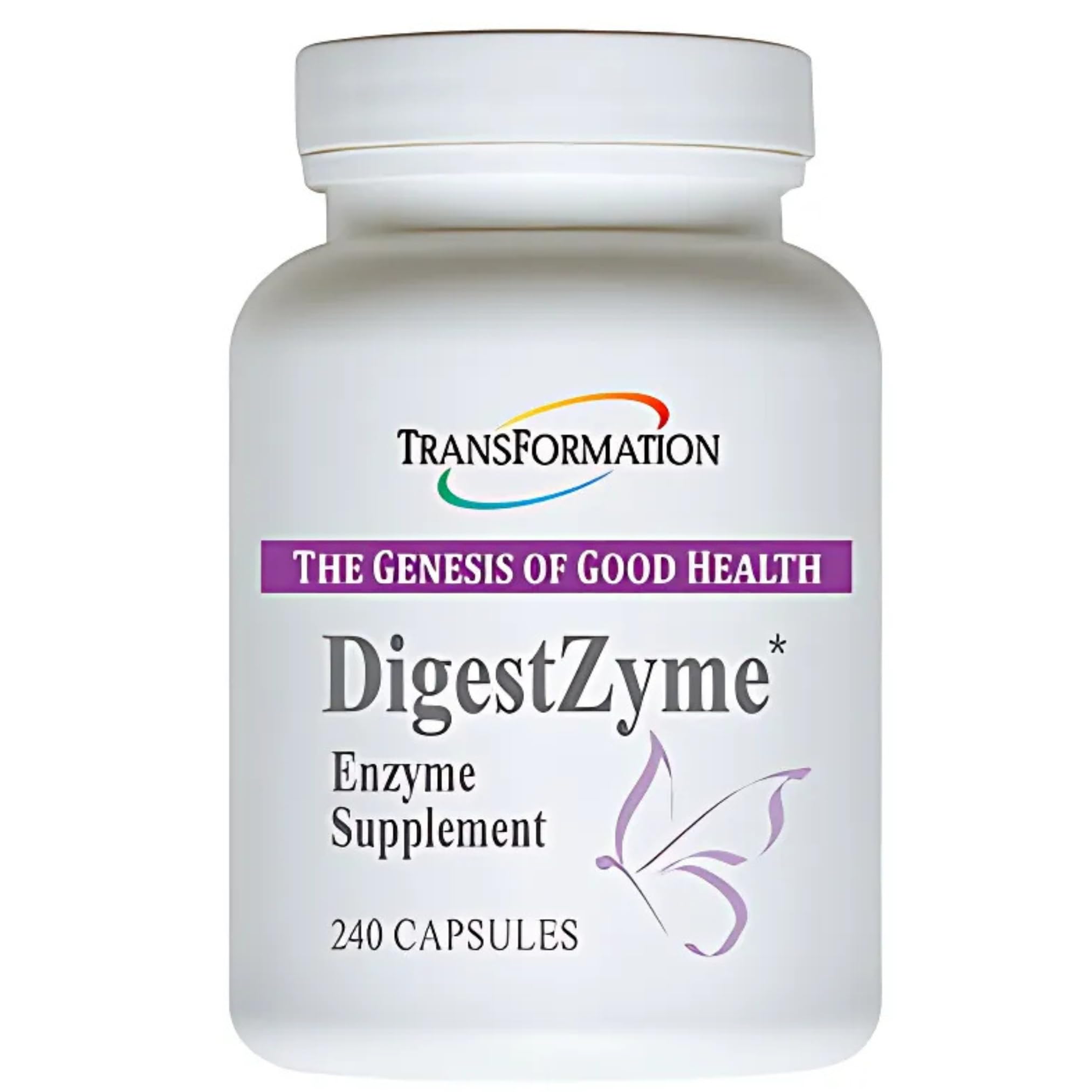 TRANSFORMATION Genesis bottle showcasing digestive enzymes for smoother meals