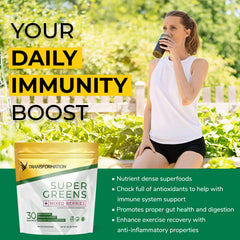 Wheatgrass, spinach and alfalfa in Transformation Super Greens powder