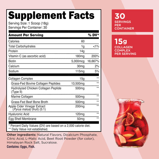 Close-up of TransformHQ Beauty Collagen bottle label