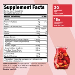 Close-up of TransformHQ Beauty Collagen bottle label