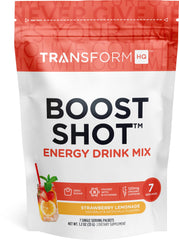 TransformHQ Boost Shot Powder Drink Sticks Strawberry Lemonade 7 Pack – front view