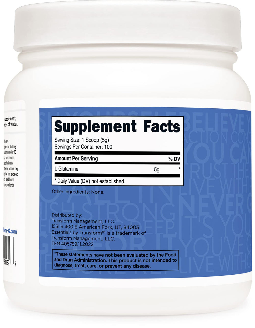 GMP-compliant manufacturing facility for TransformHQ L-Glutamine Powder
