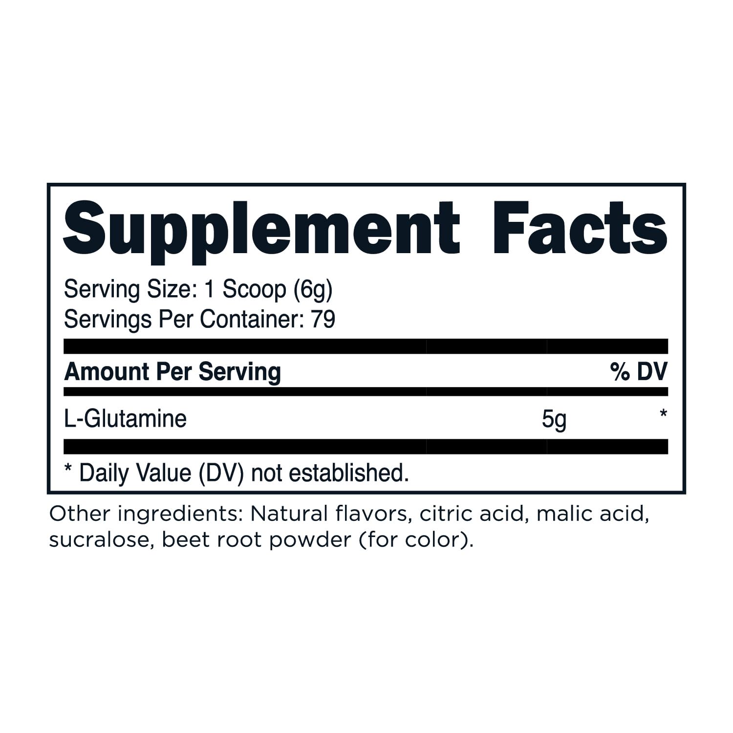 TransformHQ L-Glutamine Powder Strawberry Lemonade 500g back view