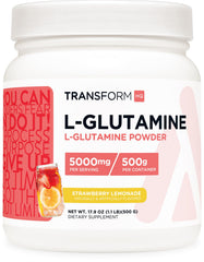 TransformHQ L-Glutamine Powder Strawberry Lemonade 500g front view
