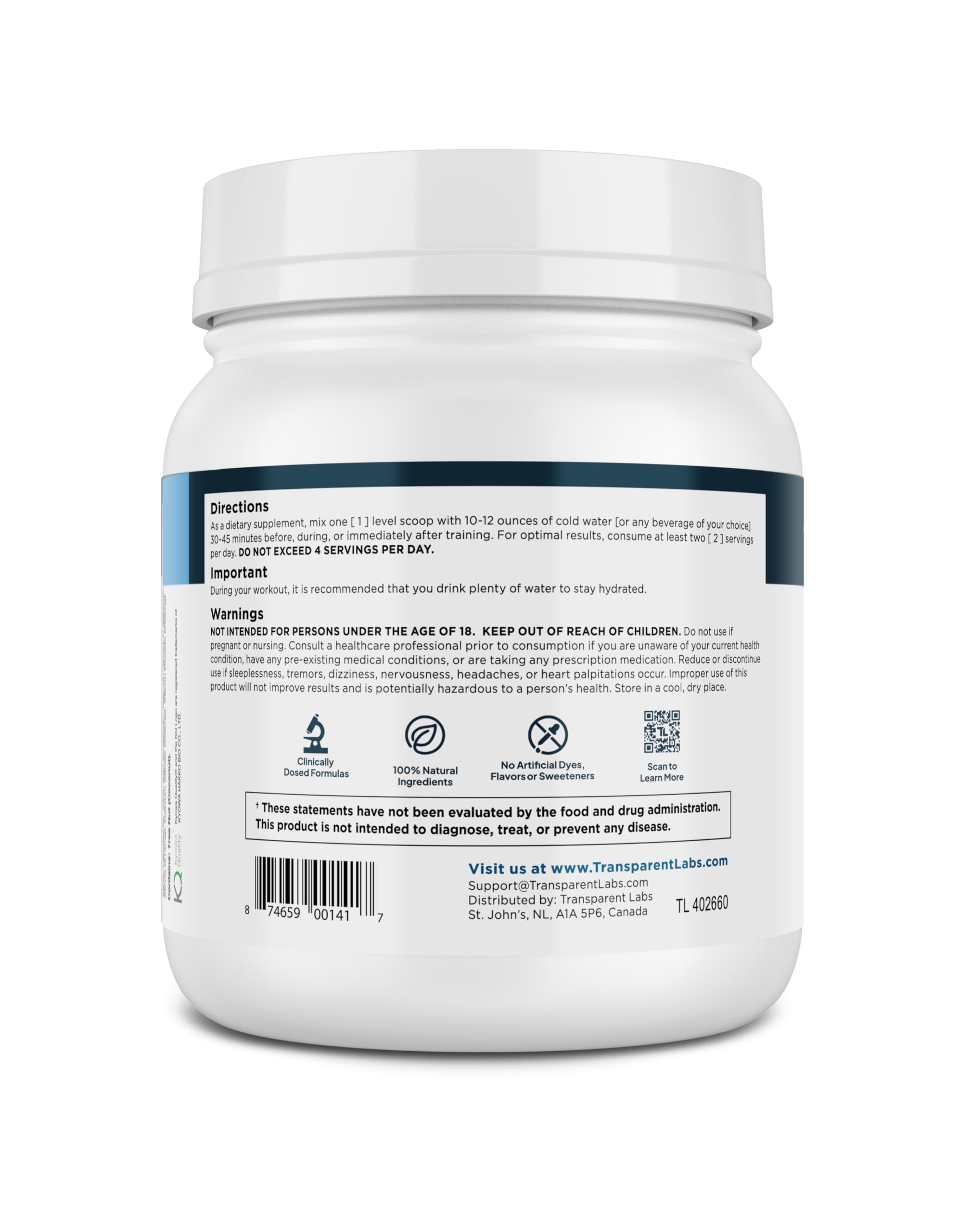 Serving scoop of Transparent Labs BCAA Glutamine Strawberry Lemonade