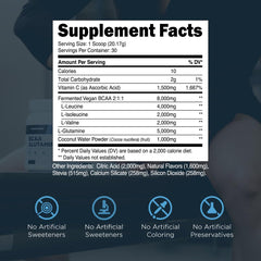 Glutamine and BCAA ingredients infographic