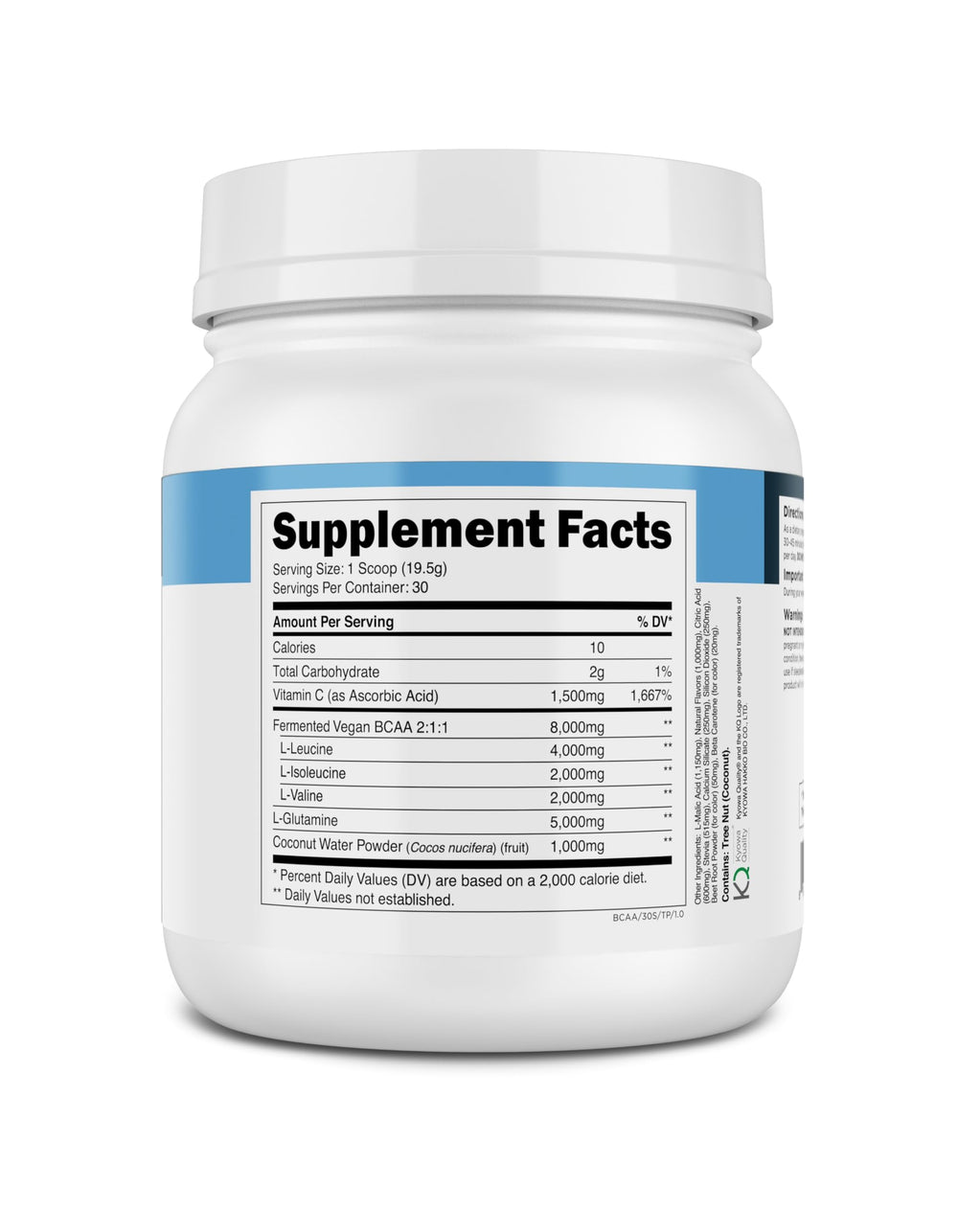 Shaker with Tropical Punch BCAA Glutamine drink ready to consume