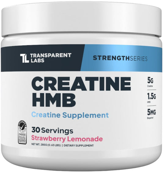 Front label of Transparent Labs Creatine HMB bottle