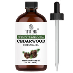 Tratak Organics Cedarwood Essential Oil 4 Fl Oz bottle with dropper