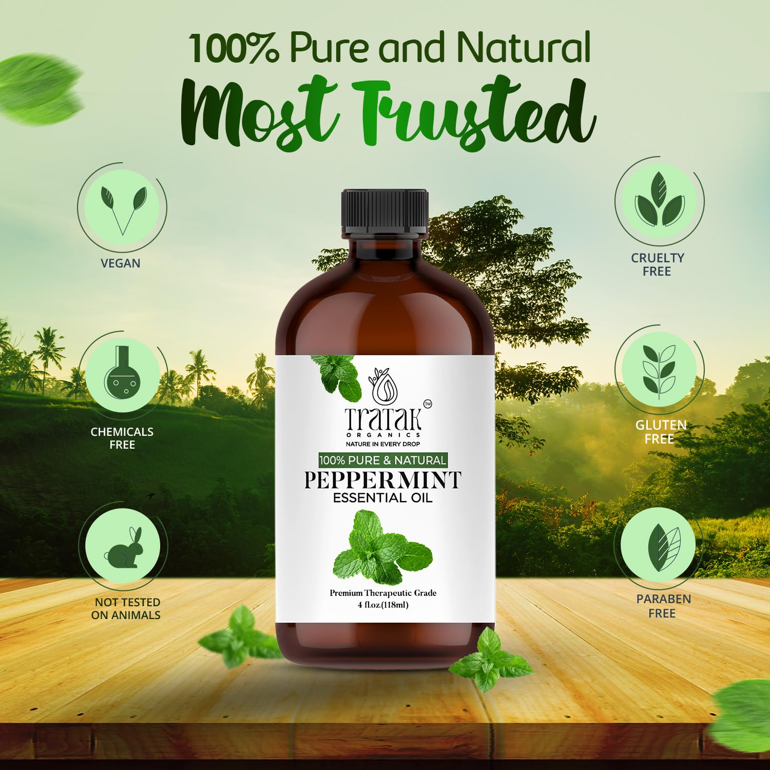 Diffuser releasing peppermint aroma using Tratak essential oil