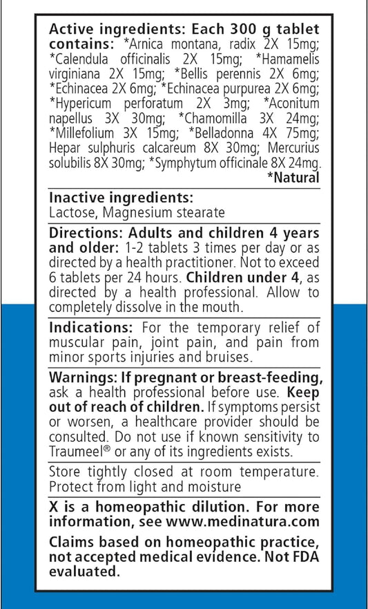 Traumeel Arnica 100 Tablets 2 Pack – side view