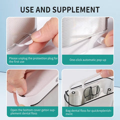 Portable floss pick holder fits in bag, briefcase, or pocket