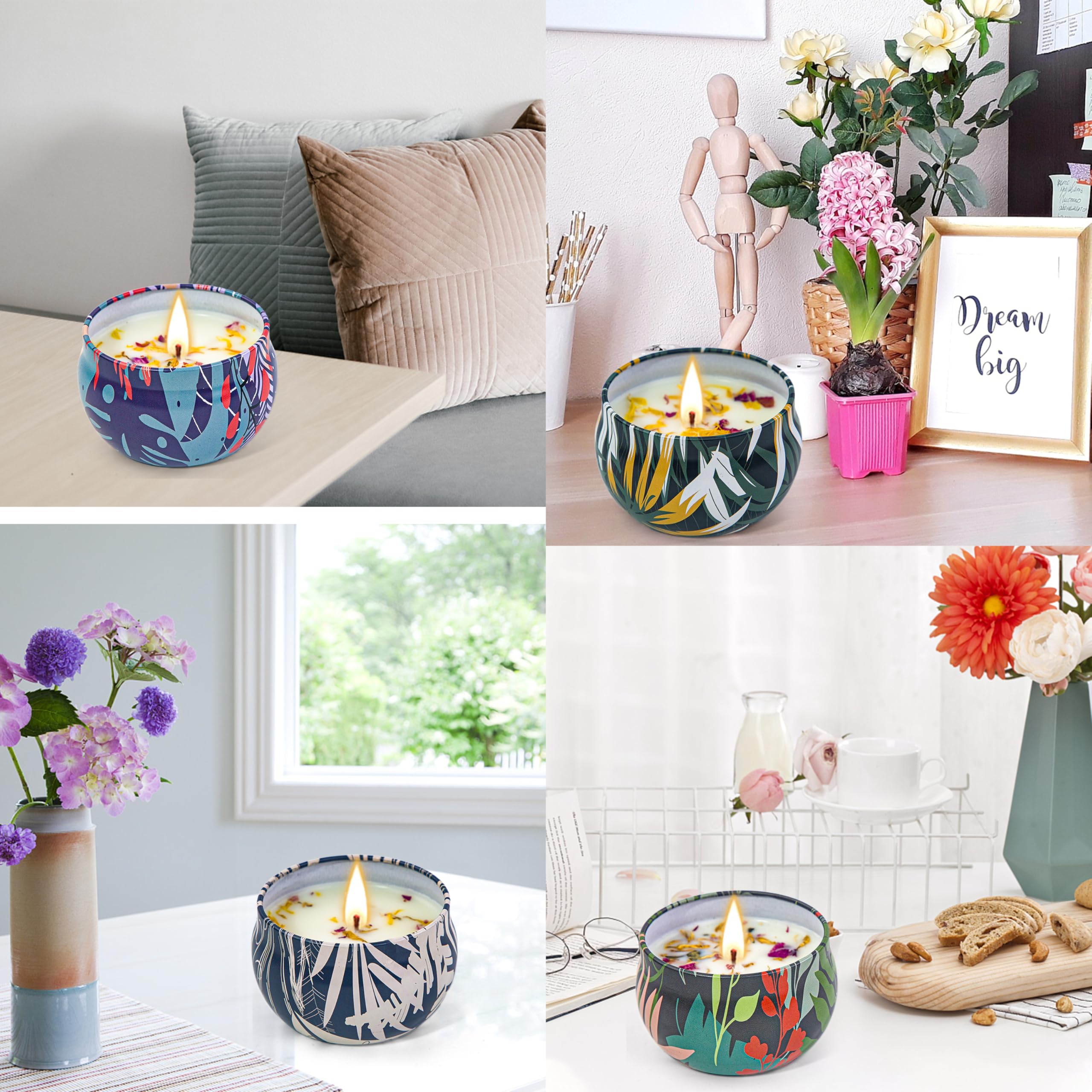 Compact travel-friendly candle tins for on-the-go use